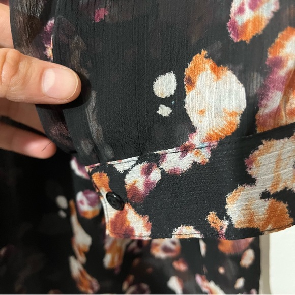 Spense Speckled Sheer Button Down Blouse 3/4 Sleeve size Medium - Picture 5 of 10